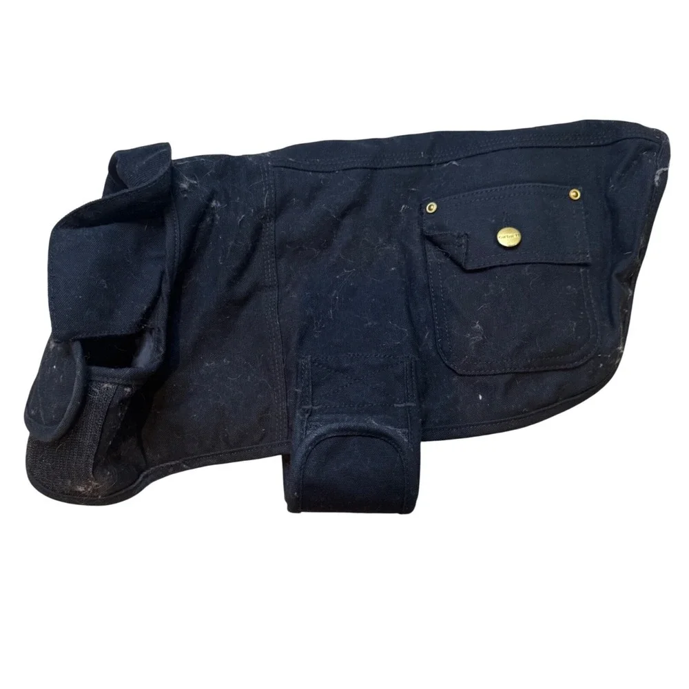 Carhartt Chore Coat Dog Vest Black Cotton Duck Canvas Quilted Lining Medium